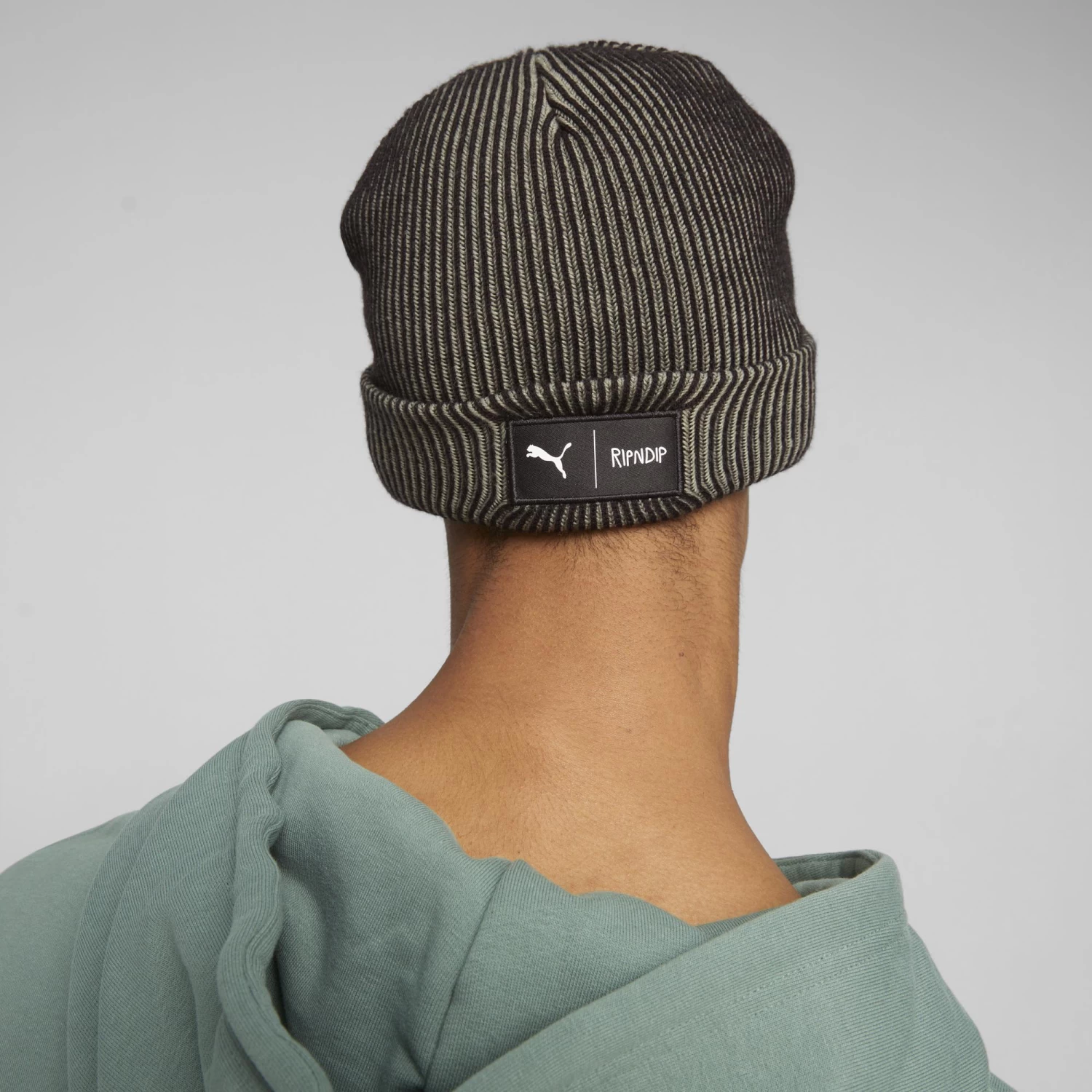 PUMA X RIPNDIP Beanie (Black/Eucalyptus) 4 PUMA X RIPNDIP Beanie (Black/Eucalyptus) - Image 4
