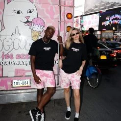 RIPNDIP Youtooz Ice Cream Sweatshorts (Pink Tie Dye) -Urban Fashion Shop 2048x2048hovers 0003 1080x1350youtoozlookbook 0020 WOW0782