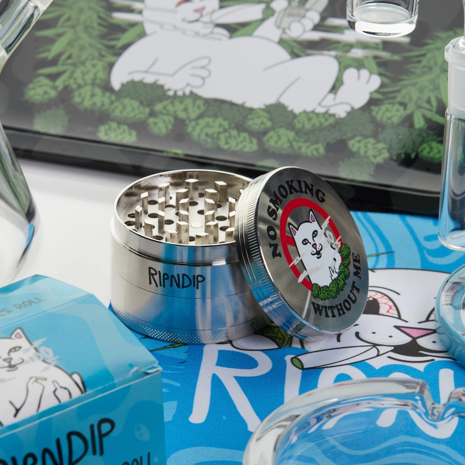 RIPNDIP No Smoking Grinder (Silver) 2 RIPNDIP No Smoking Grinder (Silver) - Image 2