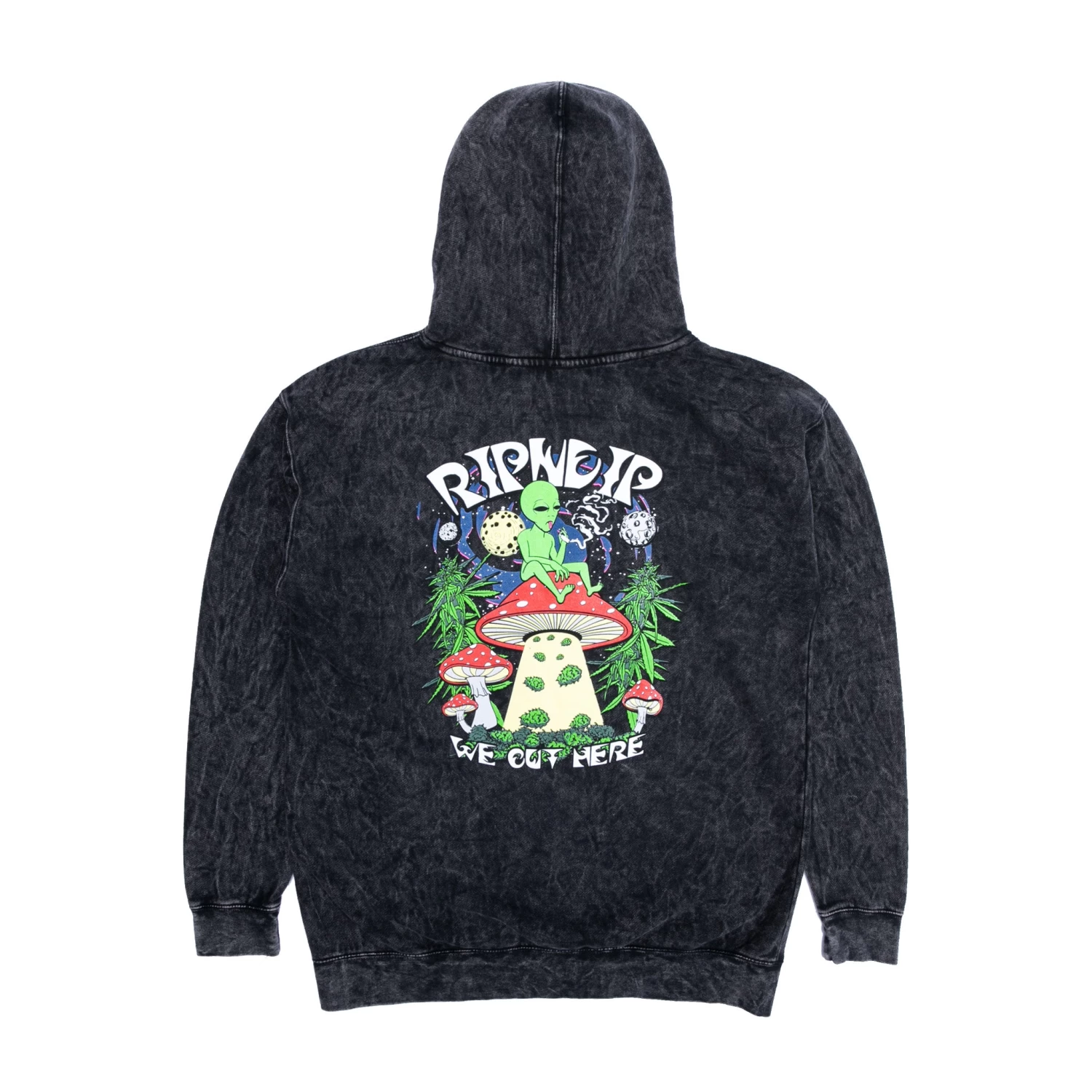 RIPNDIP We Out Here Smoking Hoodie (Black Mineral Wash) 1 RIPNDIP We Out Here Smoking Hoodie (Black Mineral Wash)