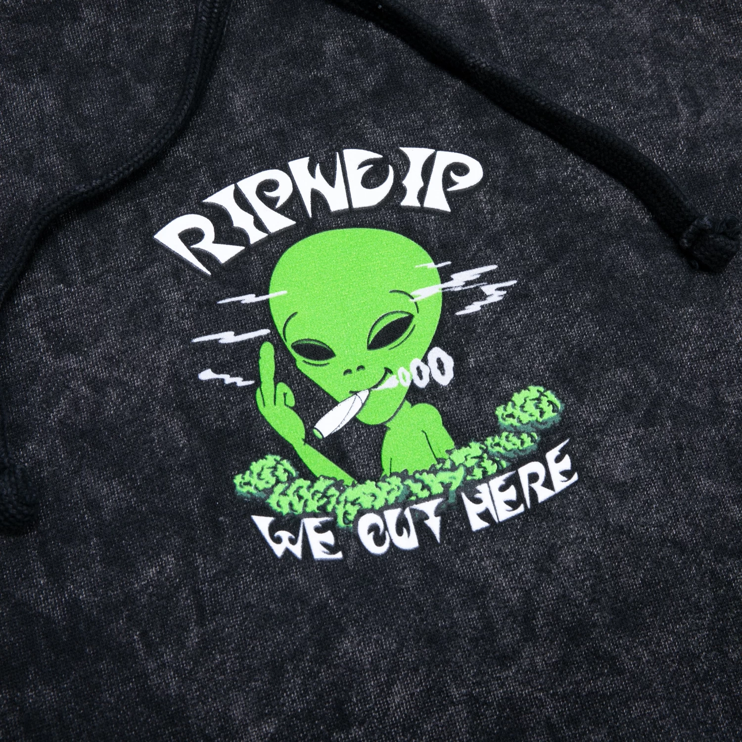RIPNDIP We Out Here Smoking Hoodie (Black Mineral Wash) 4 RIPNDIP We Out Here Smoking Hoodie (Black Mineral Wash) - Image 4
