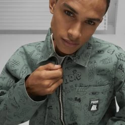 PUMA X RIPNDIP AOP Twill Jacket (Eucalyptus) -Urban Fashion Shop 622198 44 mod03