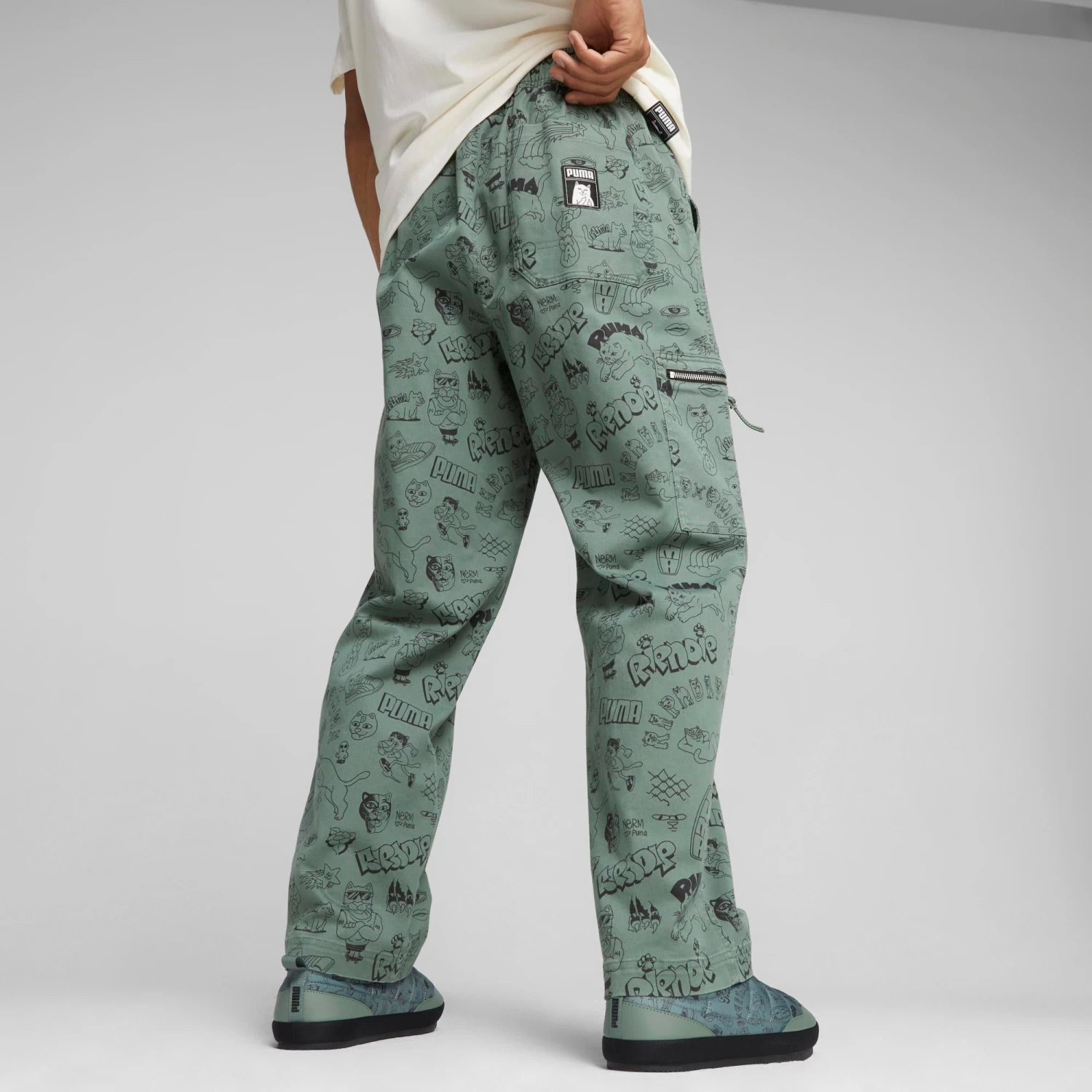 PUMA X RIPNDIP AOP Twill Pants (Eucalyptus) 6 PUMA X RIPNDIP AOP Twill Pants (Eucalyptus) - Image 6