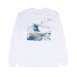 RIPNDIP The Great Wave Of Nerm Long Sleeve (White)