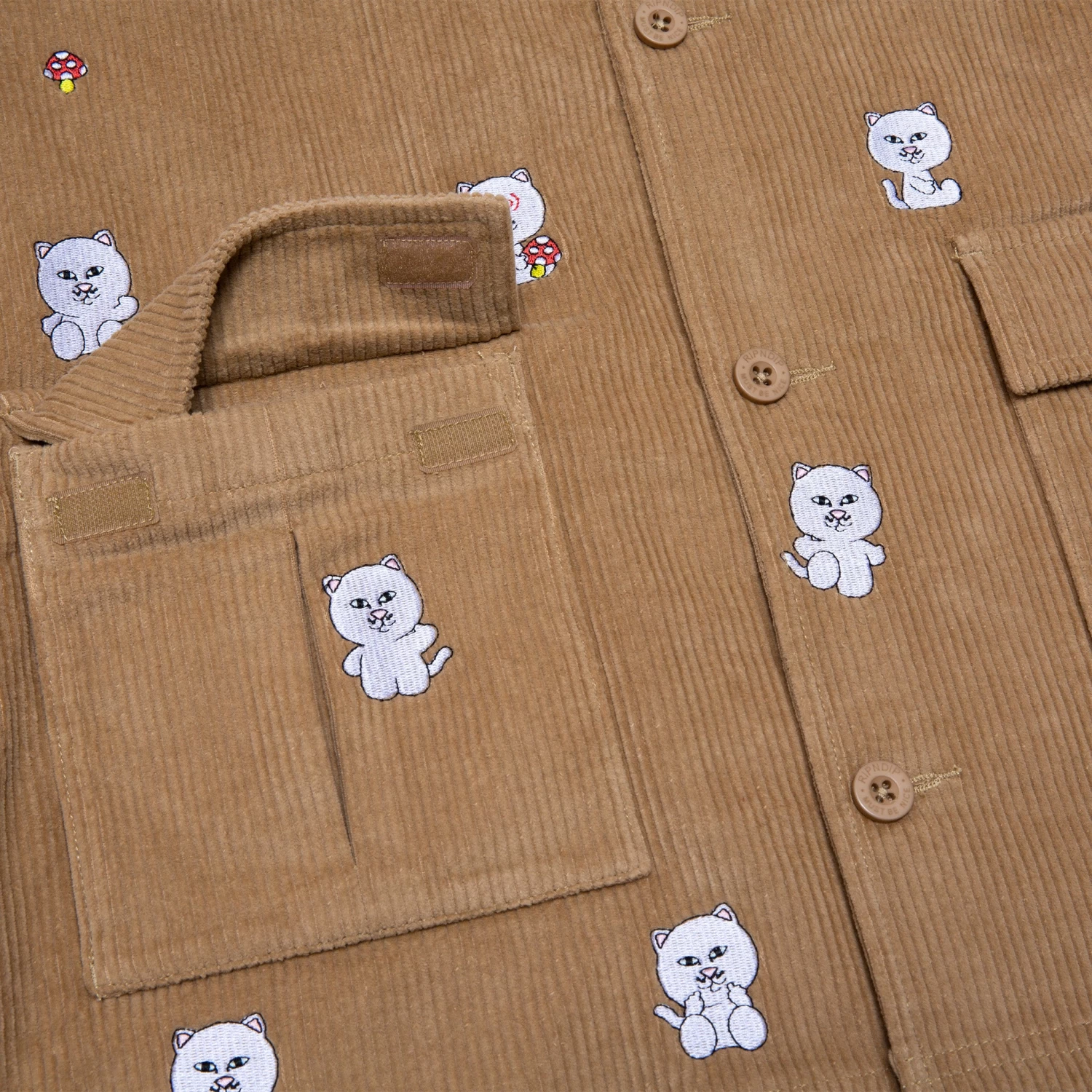 RIPNDIP Hello Nermy Corduroy Jacket (Tan) 4 RIPNDIP Hello Nermy Corduroy Jacket (Tan) - Image 4