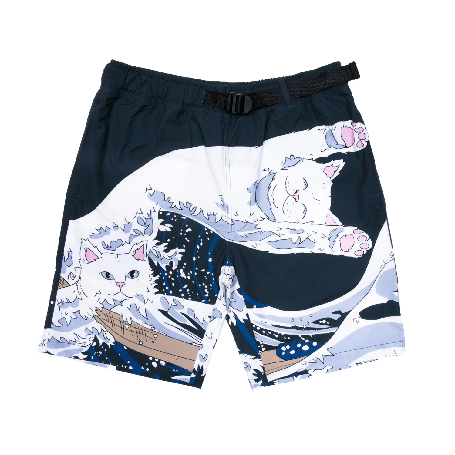 RIPNDIP Great Wave Swim Shorts (Navy) 1 RIPNDIP Great Wave Swim Shorts (Navy)