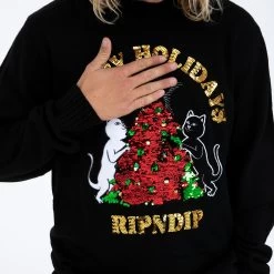 RIPNDIP Litmas Tree Knitted Sweater (Black) -Urban Fashion Shop Holiday20hovers 0053 027A2327