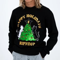 RIPNDIP Litmas Tree Knitted Sweater (Black) -Urban Fashion Shop Holiday20hovers 0054 027A2319