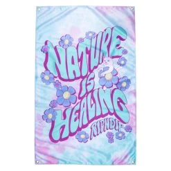 RIPNDIP Nature Is Healing Wall Banner (Aqua/Pink)