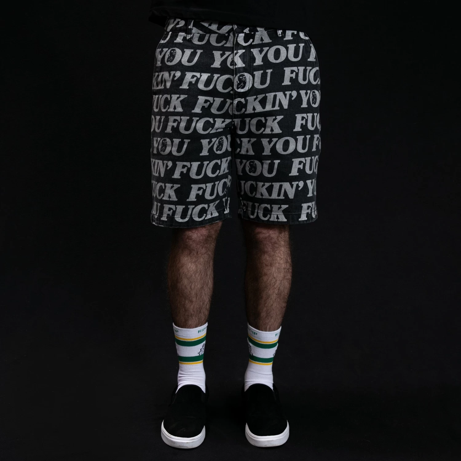 RIPNDIP Fuckin Fuck Denim Shorts (Black) 2 RIPNDIP Fuckin Fuck Denim Shorts (Black) - Image 2