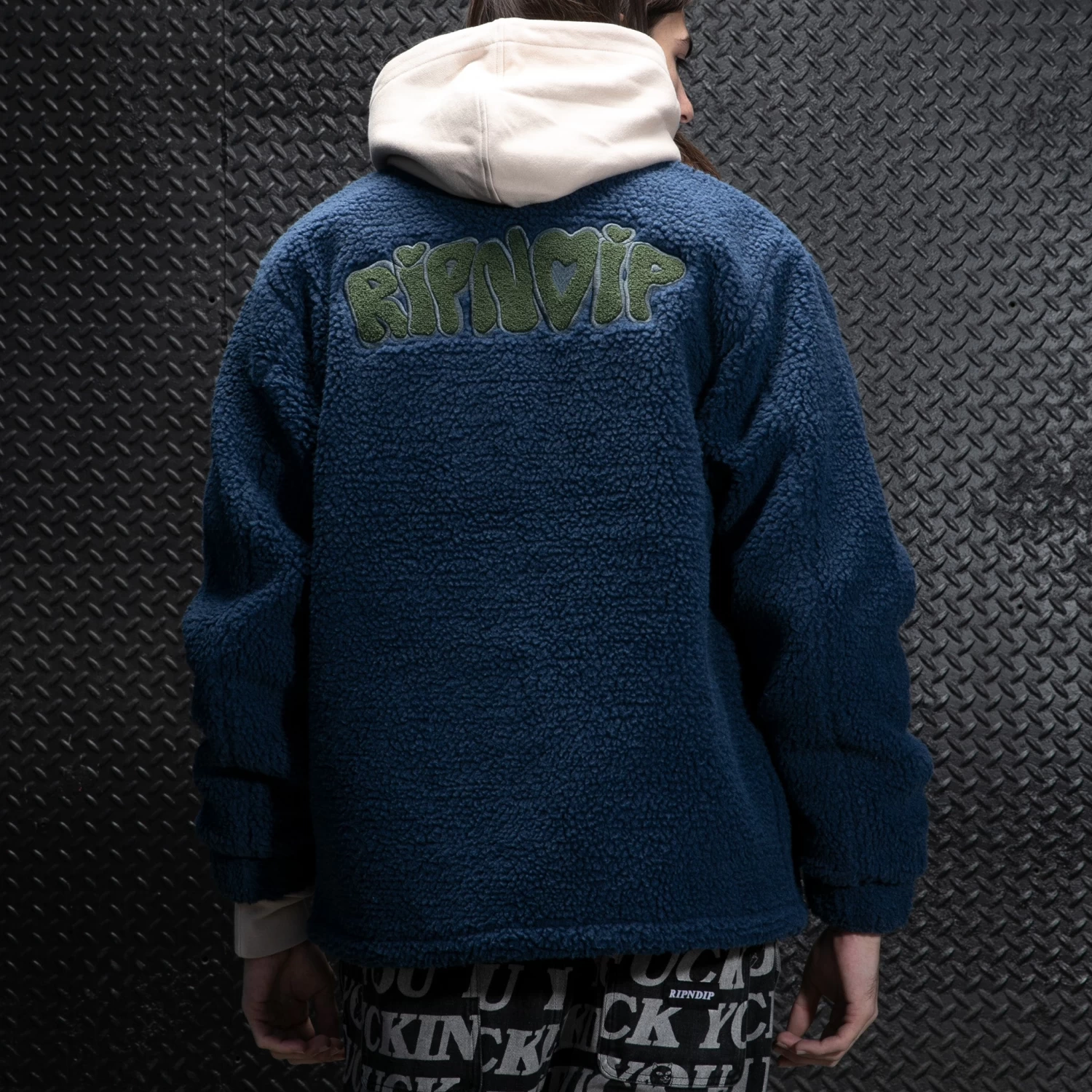 RIPNDIP Love N Dip Sherpa Jacket (Navy) 2 RIPNDIP Love N Dip Sherpa Jacket (Navy) - Image 2