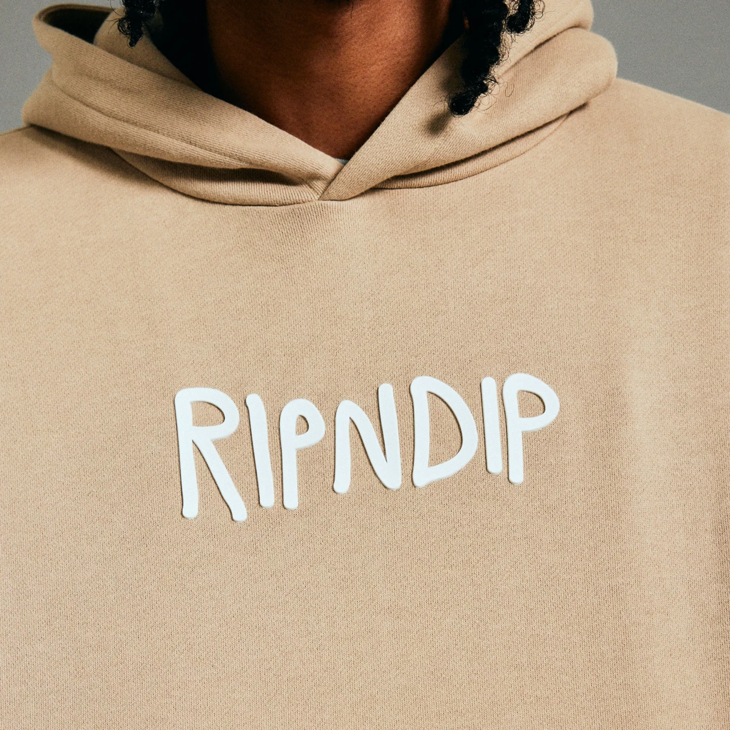 Ripndip Rubber Logo Hoodie (Sand) 2 Ripndip Rubber Logo Hoodie (Sand) - Image 2