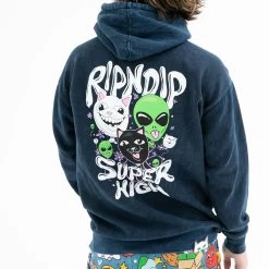 RIPNDIP Super High Hoodie (Navy Mineral Wash) -Urban Fashion Shop Hovers Fall223 0026 027A0228