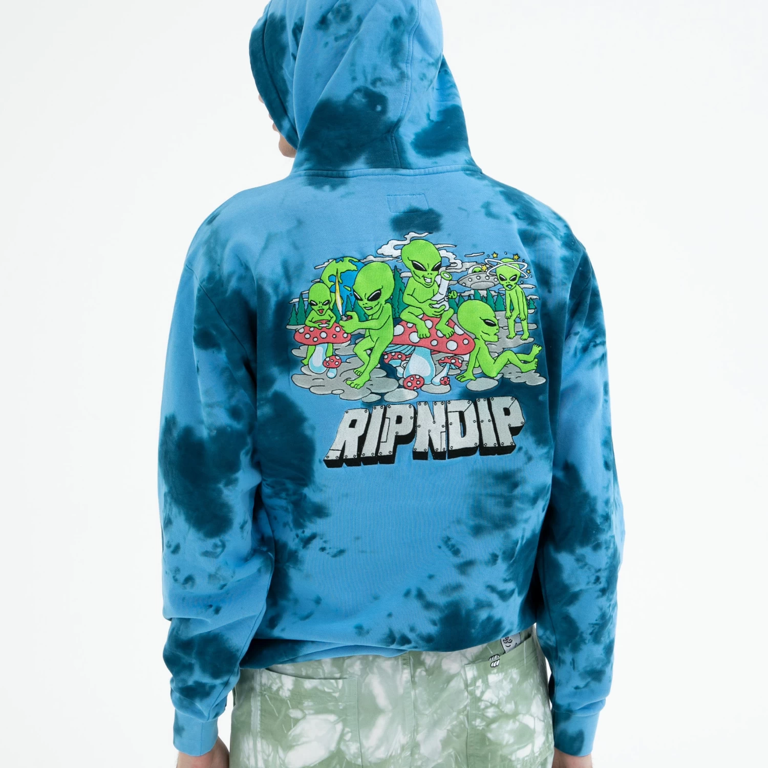 RIPNDIP Space Gang Hoodie (Navy Lightning Wash) 3 RIPNDIP Space Gang Hoodie (Navy Lightning Wash) - Image 3