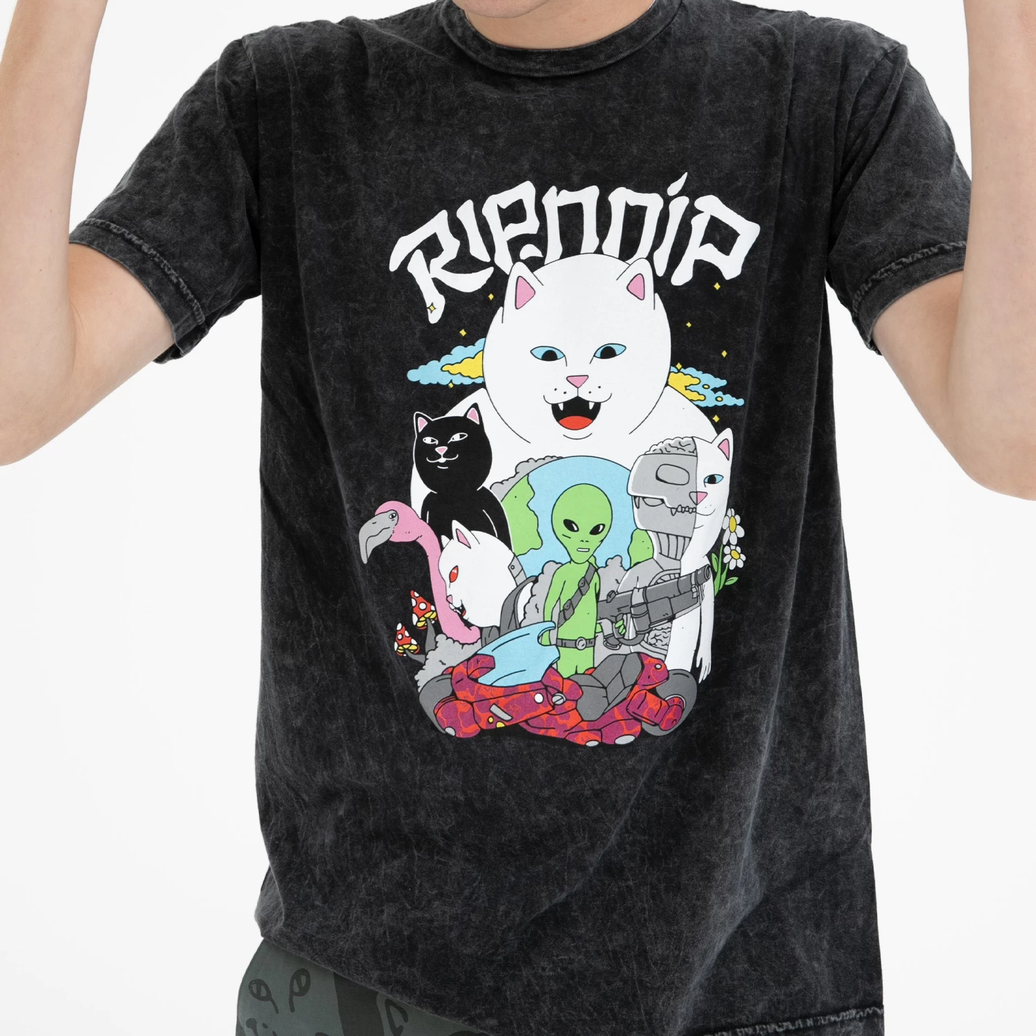 RIPNDIP Runaway Tee (Black Mineral Wash) 2 RIPNDIP Runaway Tee (Black Mineral Wash) - Image 2