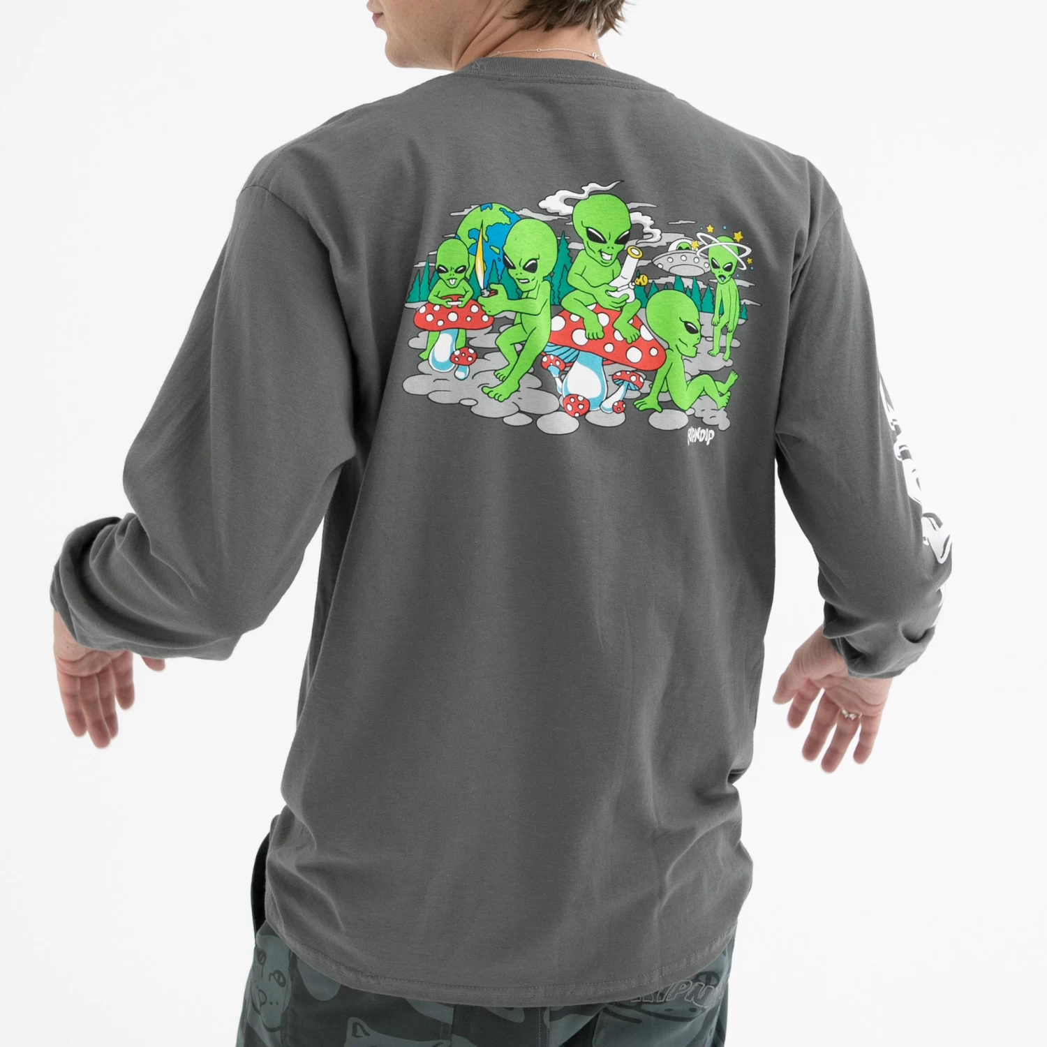 RIPNDIP Space Gang Long Sleeve (Charcoal) 2 RIPNDIP Space Gang Long Sleeve (Charcoal) - Image 2