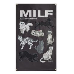 RIPNDIP Man I Love Felines Wall Banner (Black)