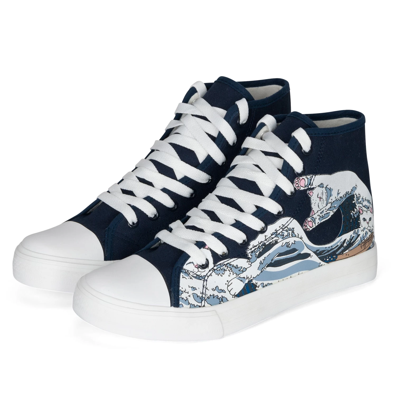 RIPNDIP Great Wave High-Top Shoes (Blue) 3 RIPNDIP Great Wave High-Top Shoes (Blue) - Image 3