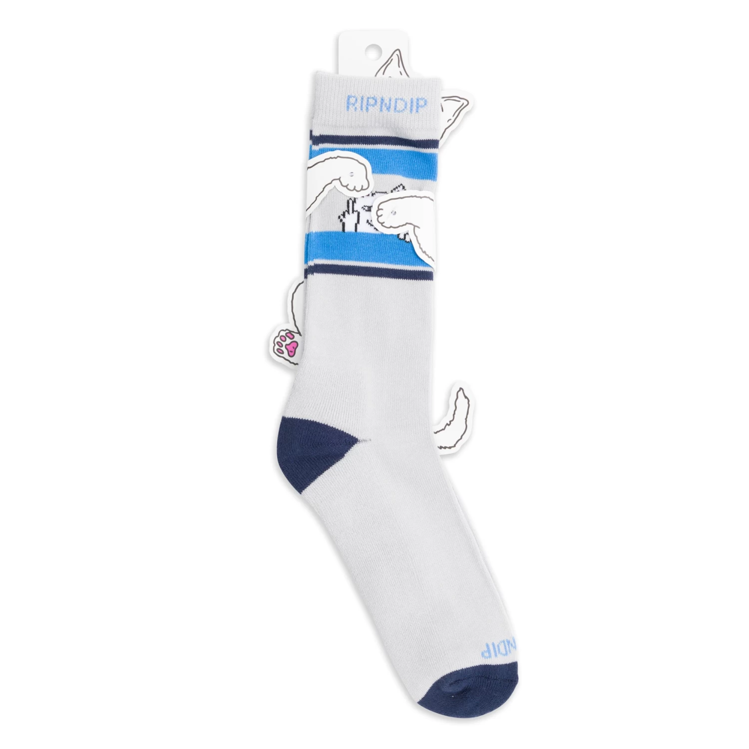 RIPNDIP Peeking Nermal Socks (Ash Heather/Navy) 3 RIPNDIP Peeking Nermal Socks (Ash Heather/Navy) - Image 3