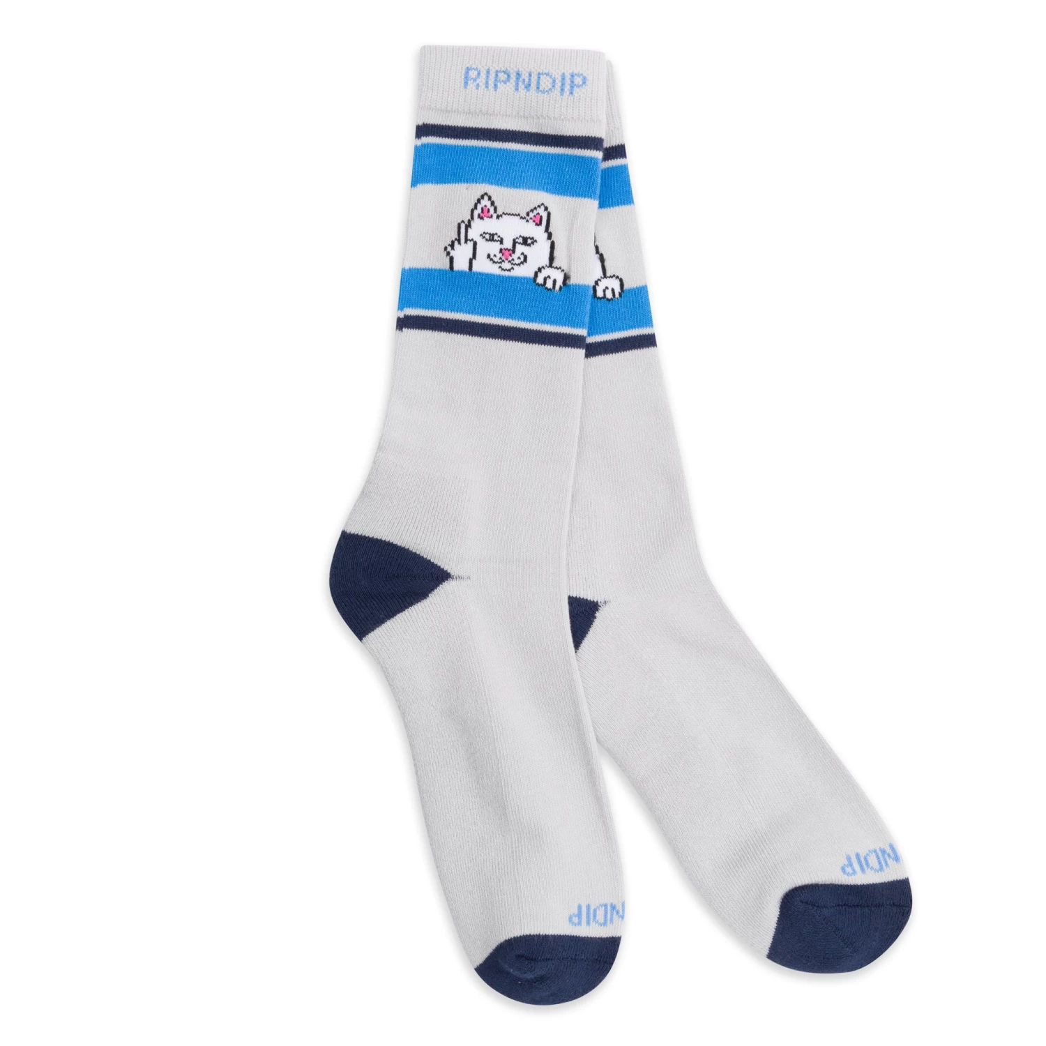 RIPNDIP Peeking Nermal Socks (Ash Heather/Navy) 2 RIPNDIP Peeking Nermal Socks (Ash Heather/Navy) - Image 2