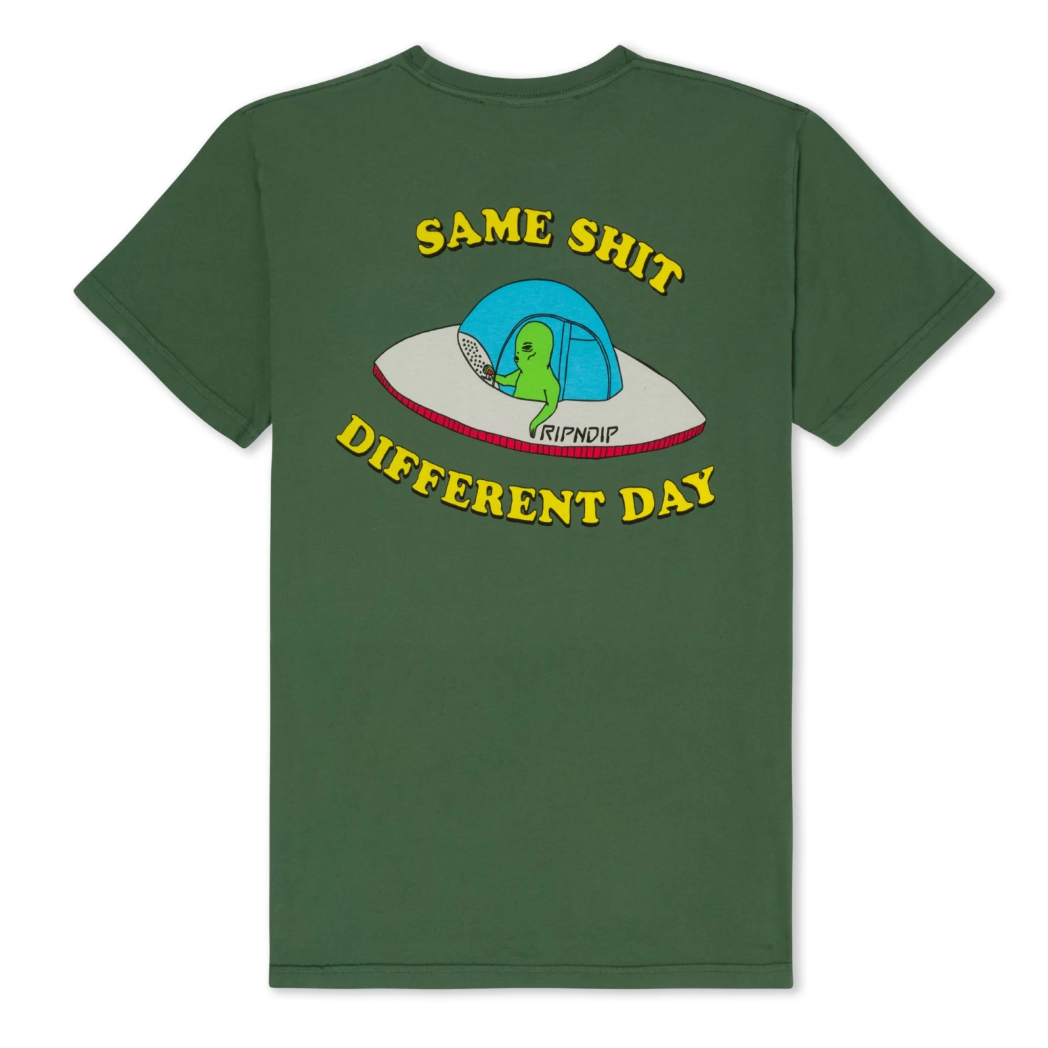 RIPNDIP Same Shit Different Day Tee (Olive) 1 RIPNDIP Same Shit Different Day Tee (Olive)