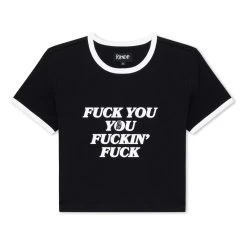 RIPNDIP Fuckin Fuck Cropped Ringer Tee (Black/White)
