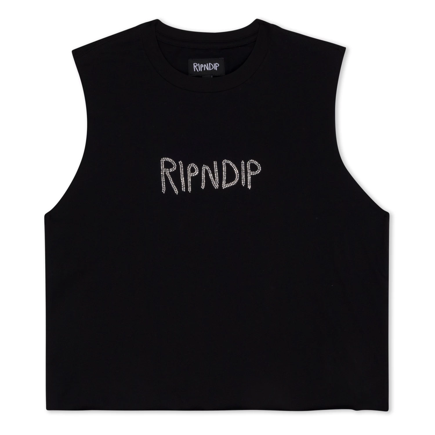 OG RIPNDIP Cropped Rhinestone Tank (Black) 1 OG RIPNDIP Cropped Rhinestone Tank (Black)