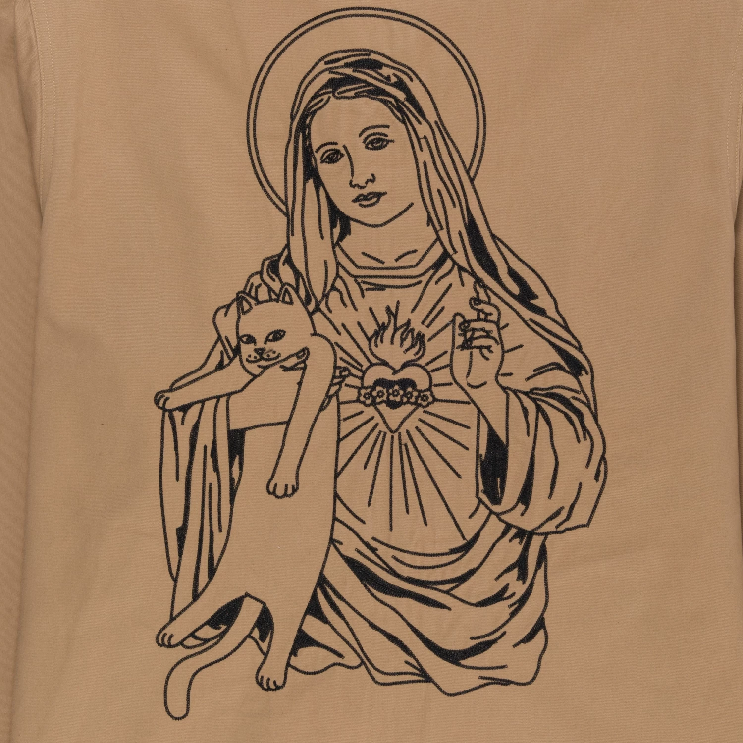 RIPNDIP Mother Mary Work Jacket (Tan) 5 RIPNDIP Mother Mary Work Jacket (Tan) - Image 5