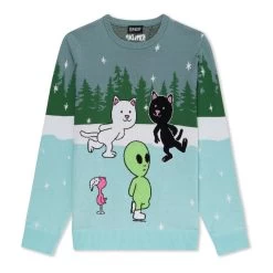 RIPNDIP Skating With Friends Knit Sweater (Light Blue)