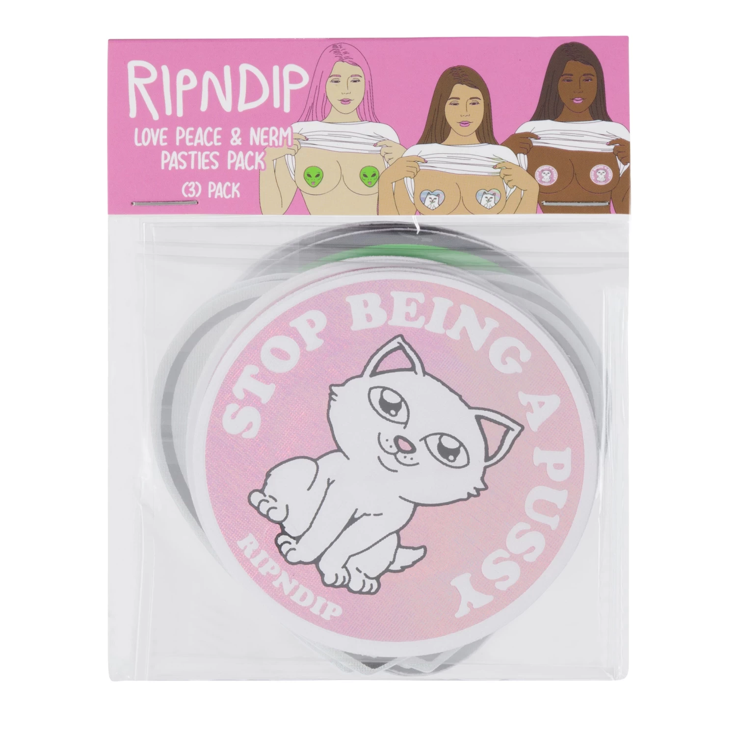 RIPNDIP Love Peace And Nerm Pasties Pack (Multi) 1 RIPNDIP Love Peace And Nerm Pasties Pack (Multi)