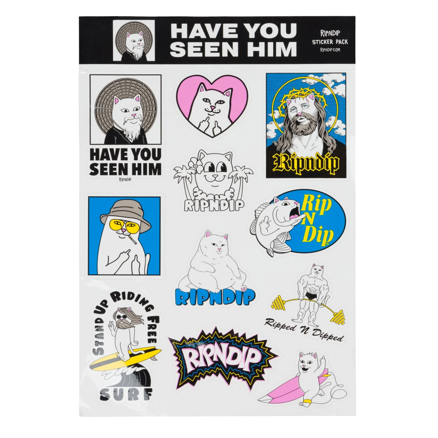 RIPNDIP Have You Seen Him Sticker Sheet (Multi) 1 RIPNDIP Have You Seen Him Sticker Sheet (Multi)