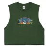 RIPNDIP Summer Friends Cropped Tank (Olive)
