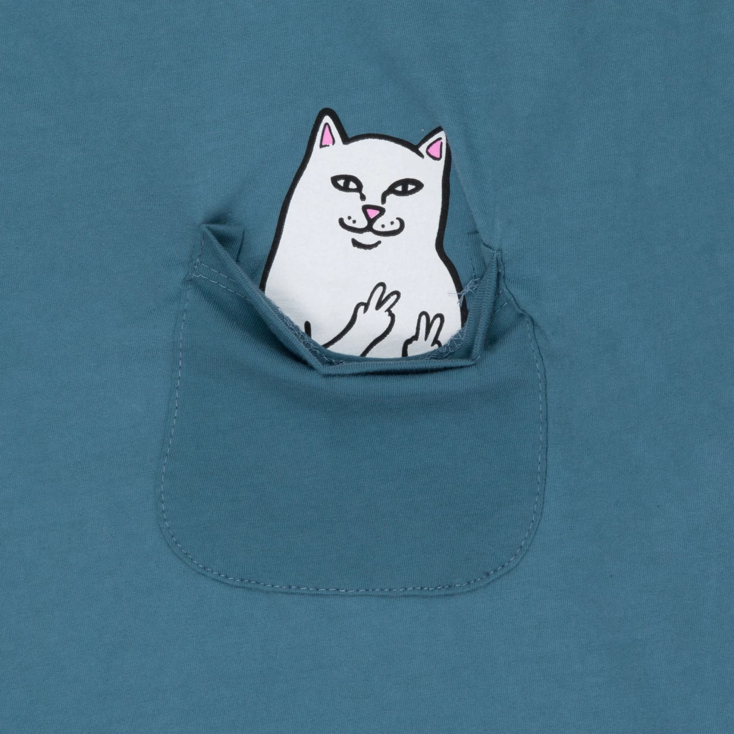 RIPNDIP Lord Nermal Peace Pocket Tee (Slate) 2 RIPNDIP Lord Nermal Peace Pocket Tee (Slate) - Image 2