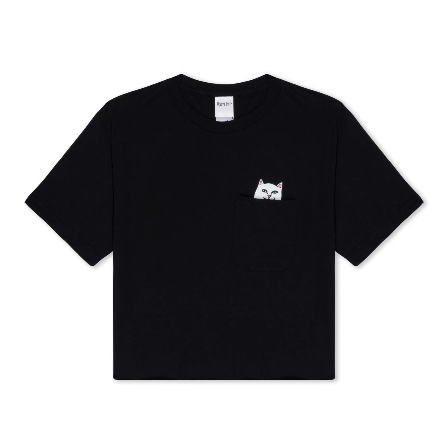 RIPNDIP Lord Nermal Cropped Pocket Tee (Black) 1 RIPNDIP Lord Nermal Cropped Pocket Tee (Black)