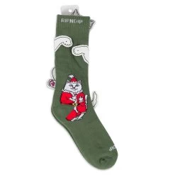 RIPNDIP Lord Santa Socks (Olive) -Urban Fashion Shop IMG 4047 4fea35a4 6f8e 4527 bf37 2d316ed21383