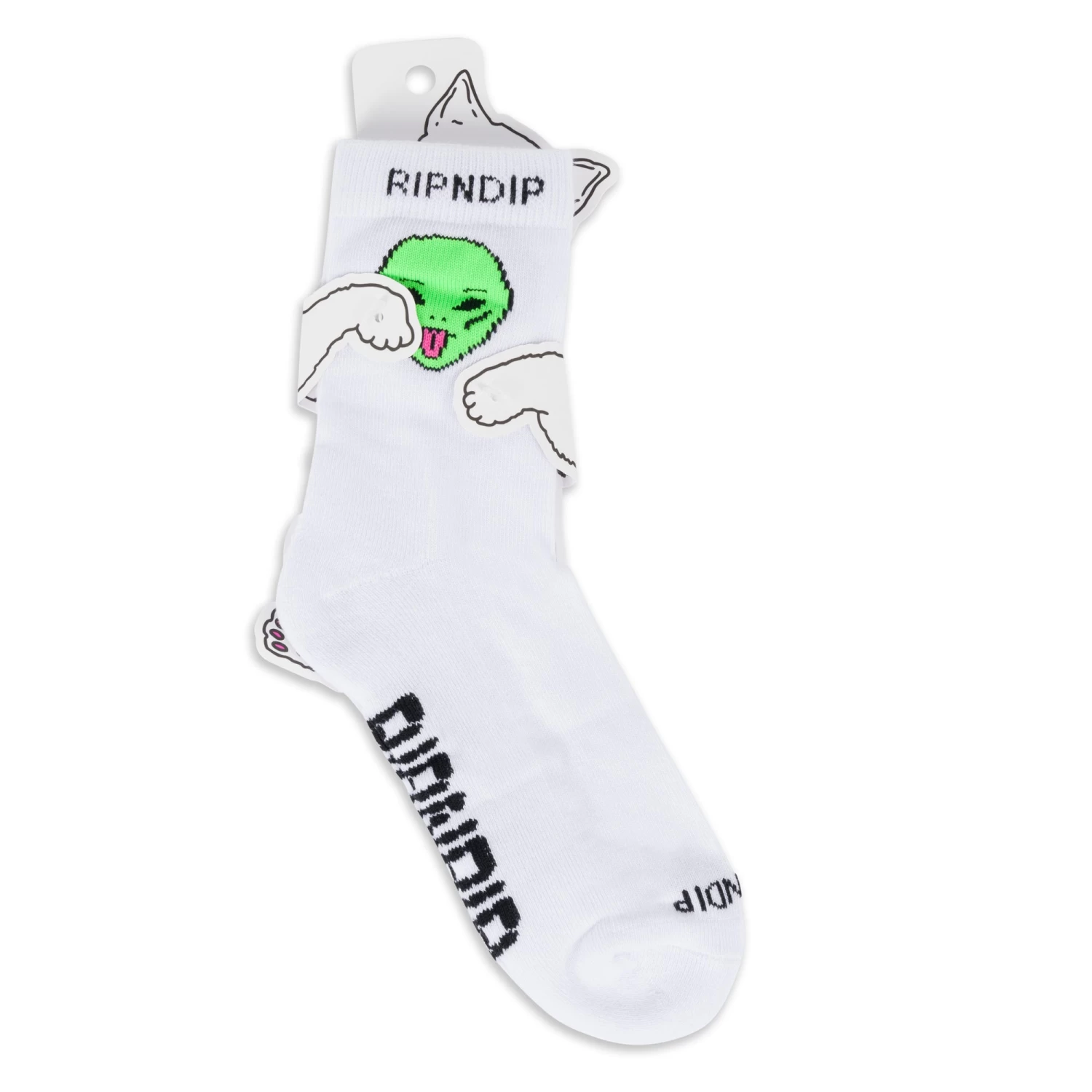RIPNDIP We Out Here Mid Socks (White) 3 RIPNDIP We Out Here Mid Socks (White) - Image 3