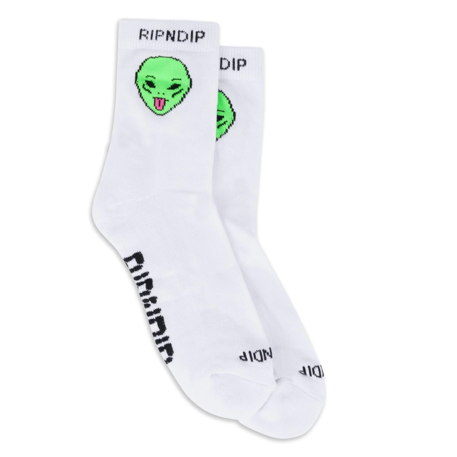 RIPNDIP We Out Here Mid Socks (White) 1 RIPNDIP We Out Here Mid Socks (White)