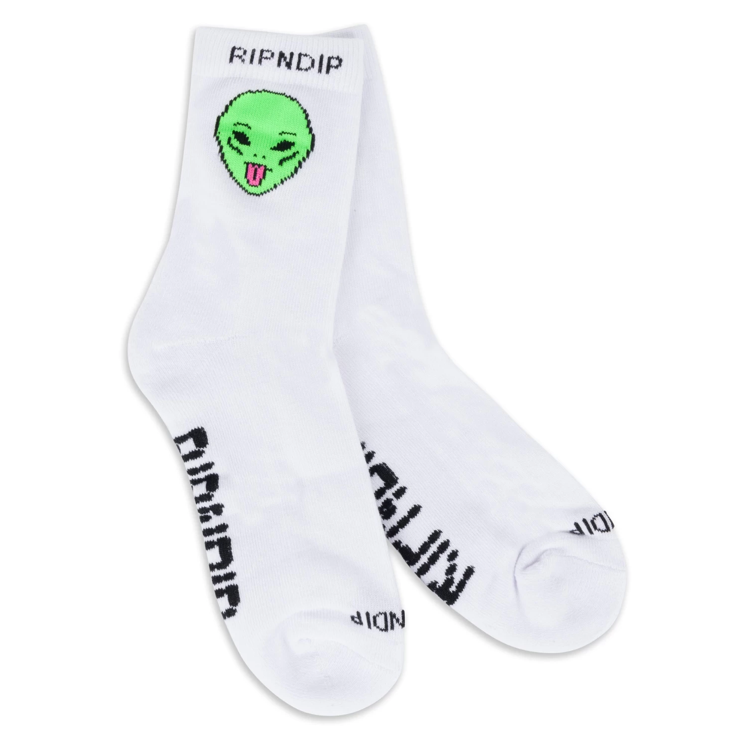 RIPNDIP We Out Here Mid Socks (White) 2 RIPNDIP We Out Here Mid Socks (White) - Image 2