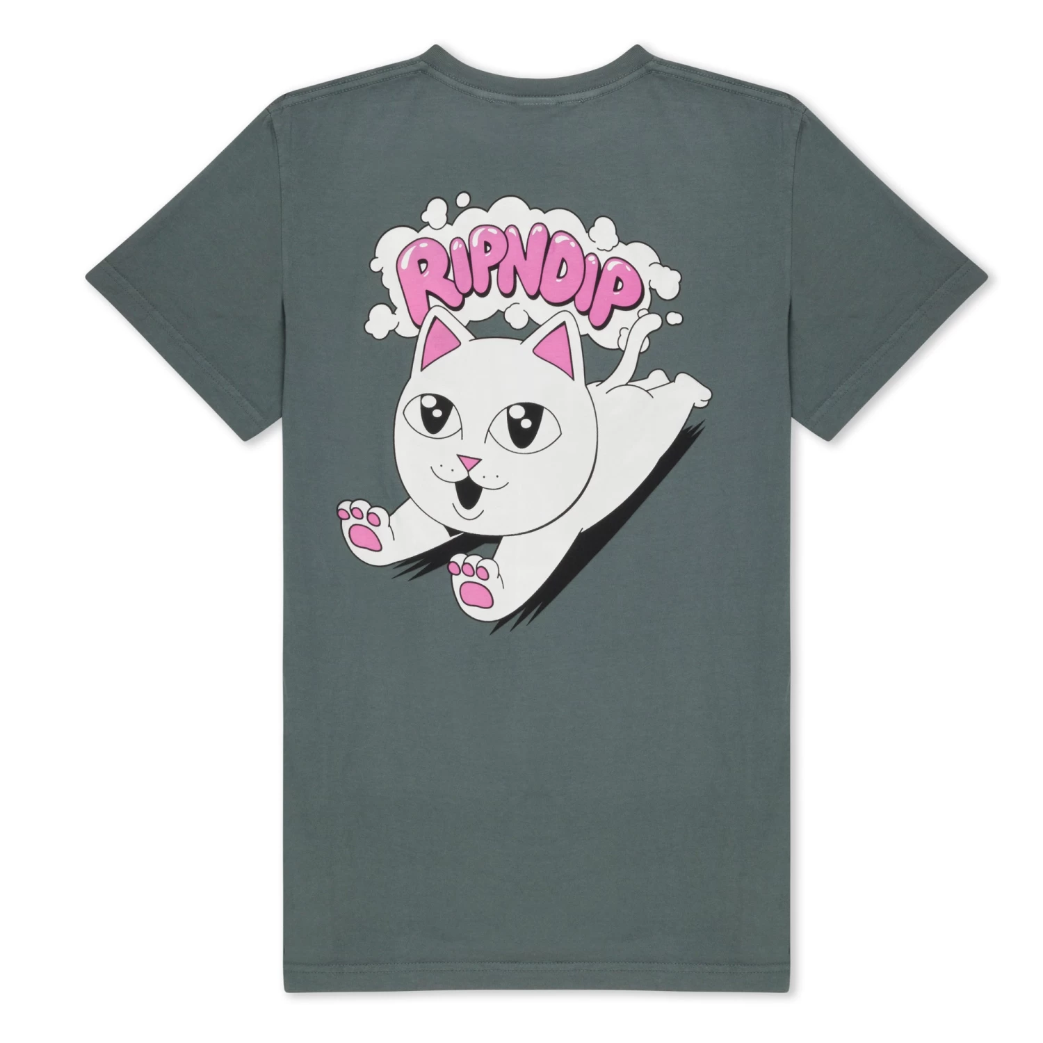 RIPNDIP Leaping Kitty Tee (Charcoal) 2 RIPNDIP Leaping Kitty Tee (Charcoal) - Image 2