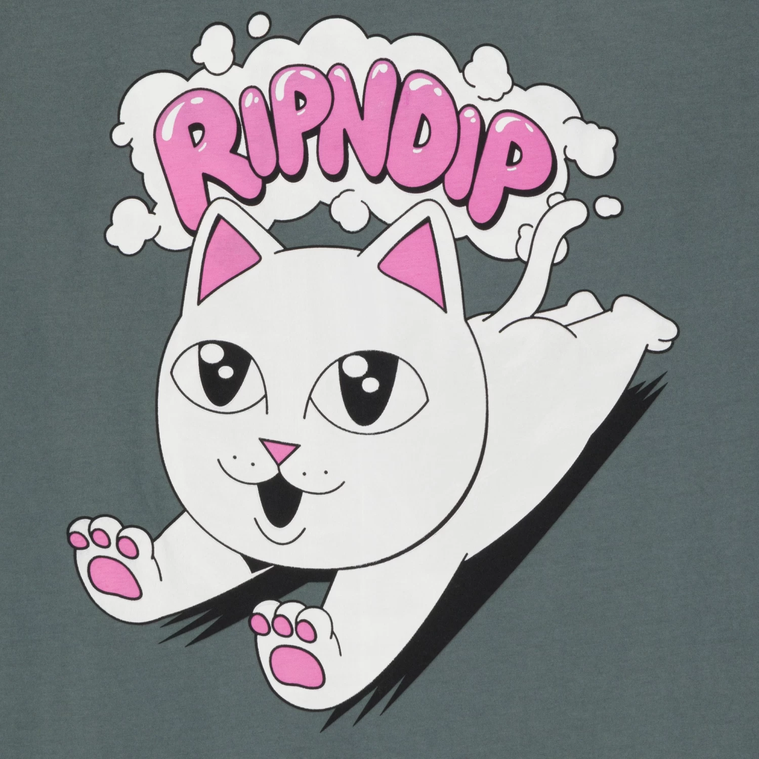 RIPNDIP Leaping Kitty Tee (Charcoal) 4 RIPNDIP Leaping Kitty Tee (Charcoal) - Image 4