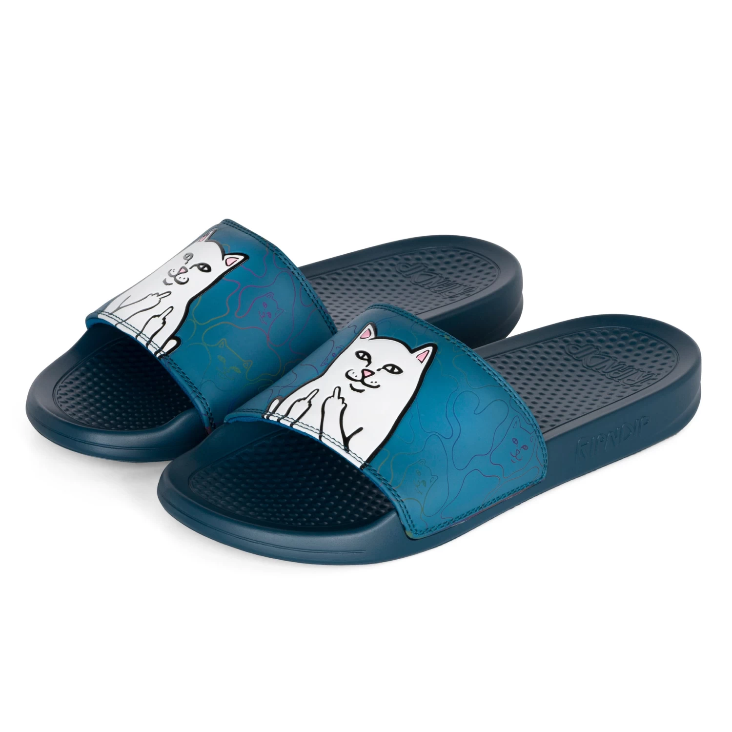 RIPNDIP Lord Nermal Camo Slides (Navy) 1 RIPNDIP Lord Nermal Camo Slides (Navy)