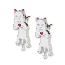 RIPNDIP Nermal Loves Earring Set (White)