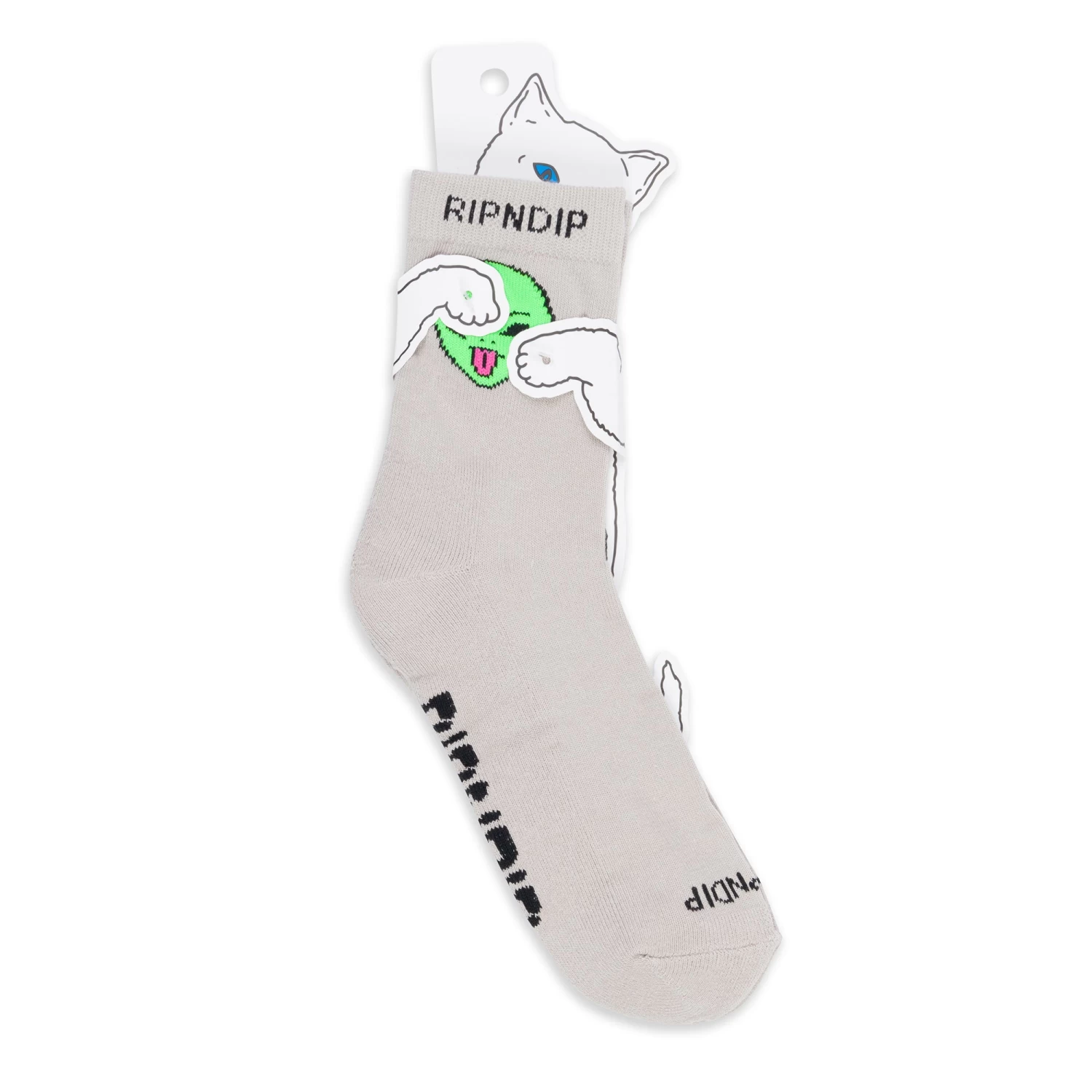 RIPNDIP We Out Here Mid Socks (Warm Grey) 3 RIPNDIP We Out Here Mid Socks (Warm Grey) - Image 3