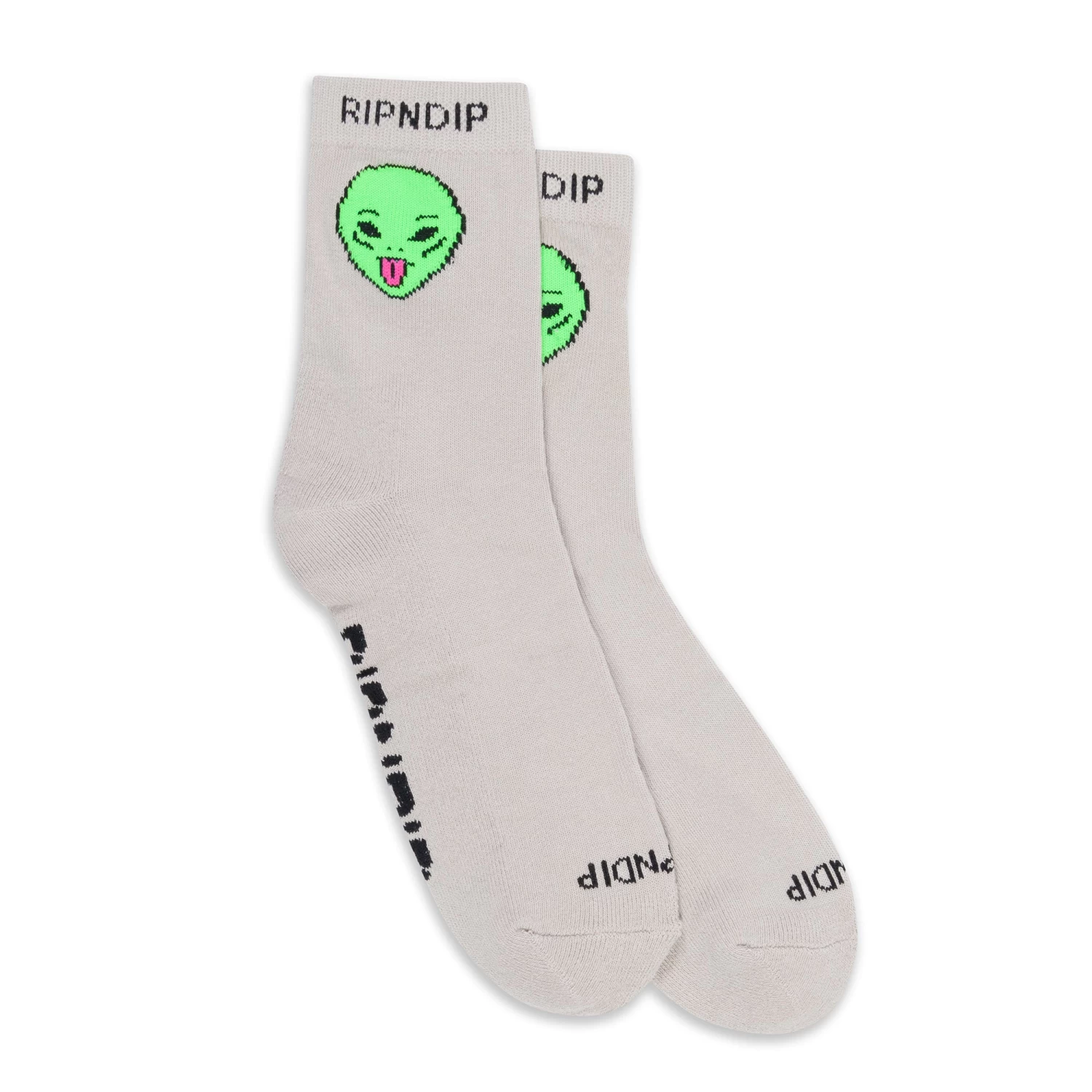 RIPNDIP We Out Here Mid Socks (Warm Grey) 1 RIPNDIP We Out Here Mid Socks (Warm Grey)