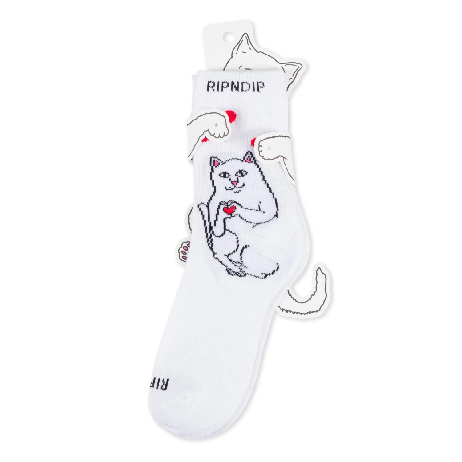 RIPNDIP Nermal Loves Mid Socks (White) 3 RIPNDIP Nermal Loves Mid Socks (White) - Image 3