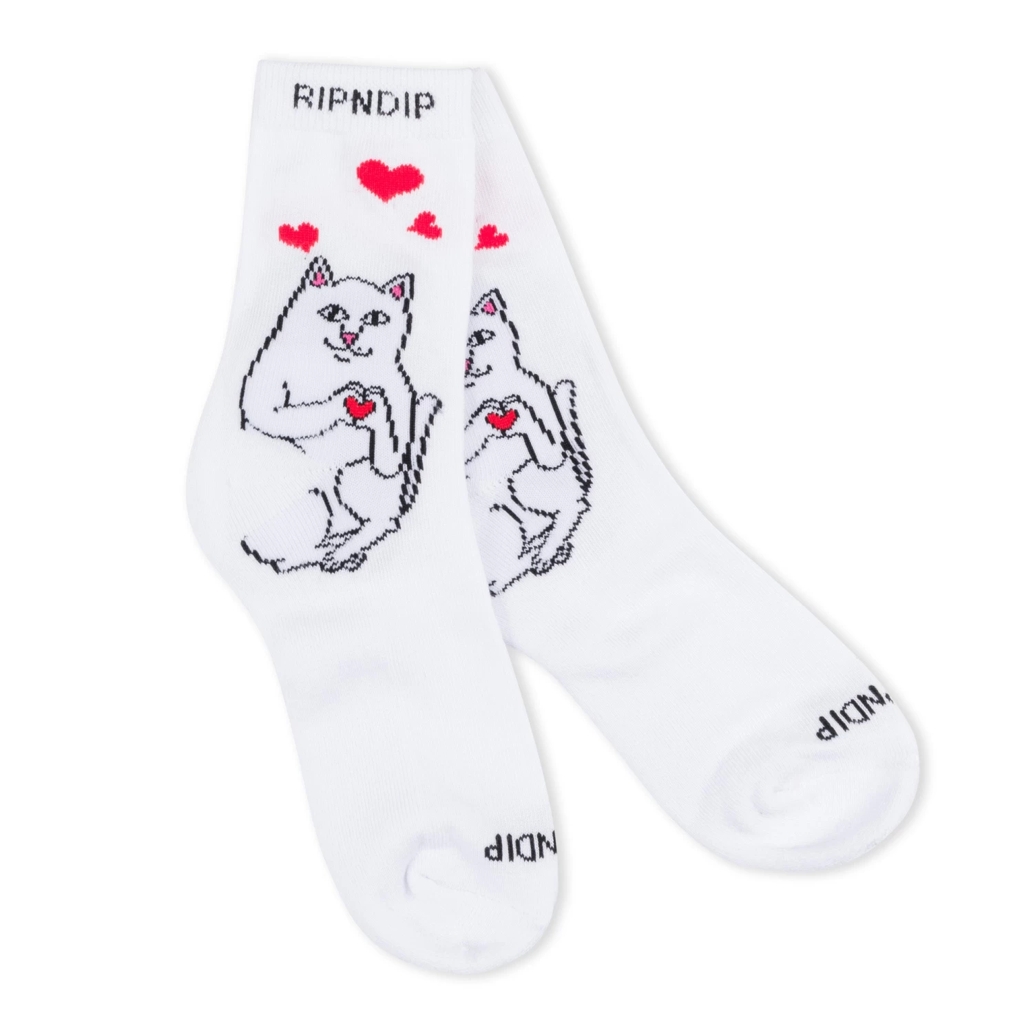 RIPNDIP Nermal Loves Mid Socks (White) 2 RIPNDIP Nermal Loves Mid Socks (White) - Image 2