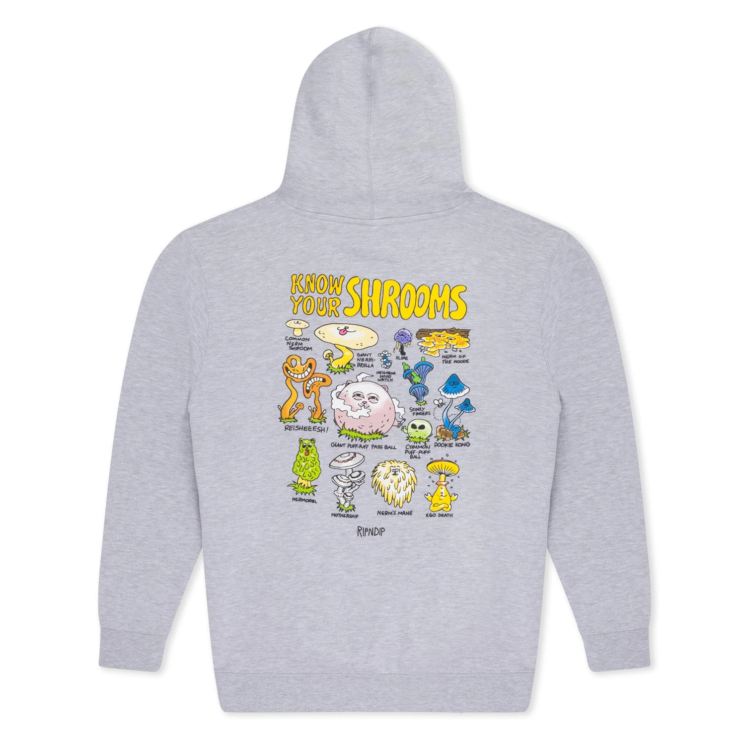 RIPNDIP Know Ur Shrooms Hoodie (Ash Heather) 1 RIPNDIP Know Ur Shrooms Hoodie (Ash Heather)