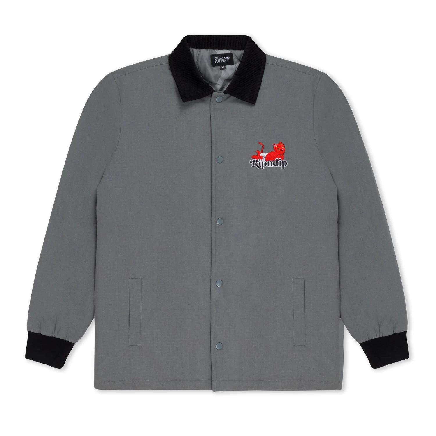 RIPNDIP Devil Baby Button Down Jacket (Charcoal) 1 RIPNDIP Devil Baby Button Down Jacket (Charcoal)