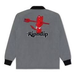 RIPNDIP Devil Baby Button Down Jacket (Charcoal) 7 RIPNDIP Devil Baby Button Down Jacket (Charcoal) -Urban Fashion Shop IMG 5265