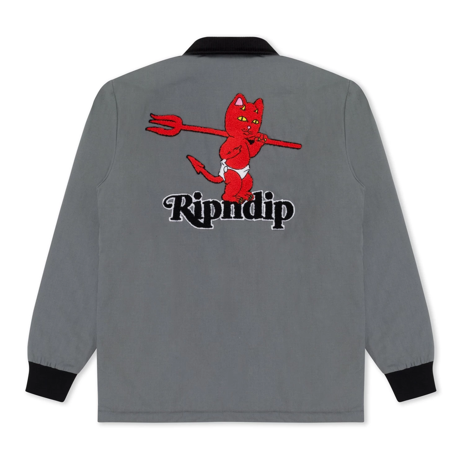 RIPNDIP Devil Baby Button Down Jacket (Charcoal) 3 RIPNDIP Devil Baby Button Down Jacket (Charcoal) - Image 3